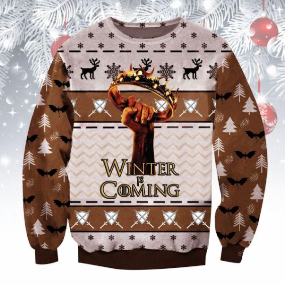 Game Of Thrones Winter Is Coming GOT Ugly Xmas Wool Knitted Sweater
