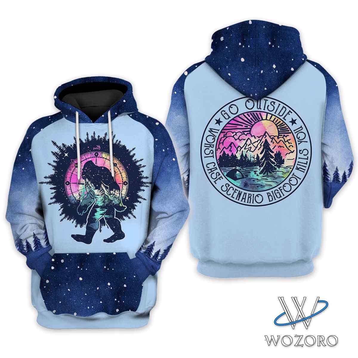 Go Outside Bigfoot Kill You Camping 3D Hoodie