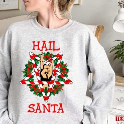 Hail Santa Funny Christmas Rock Metal Unisex Sweatshirt