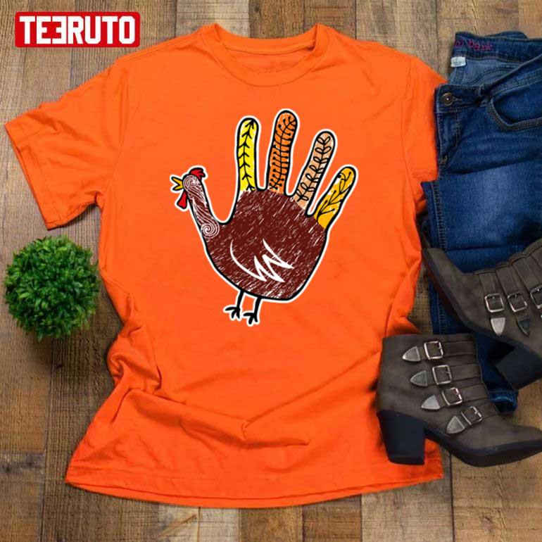 Hand Turkey Face Thanksgiving Unisex T-Shirt