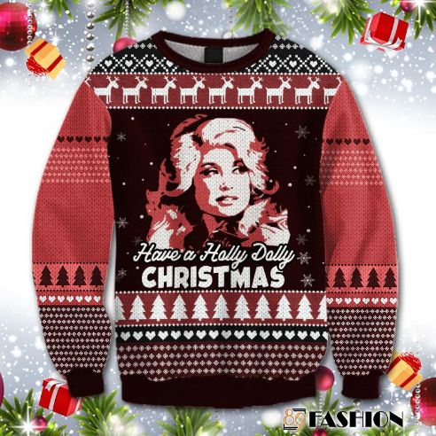 Have A Holly Dolly Christmas Movie Wool Knitted Sweater