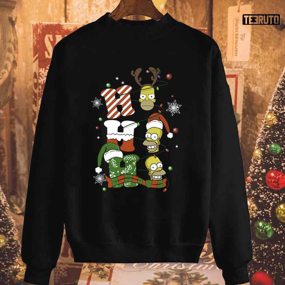 Hohoho Homer Simpson Christmas The Simpsons Cartoon 90s Unisex Sweatshirt