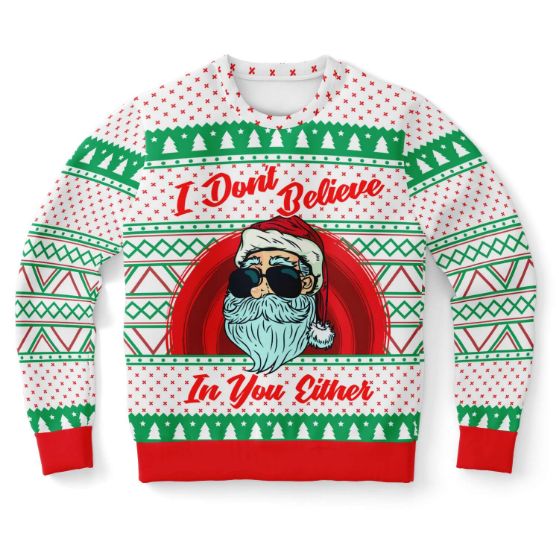 I Don’t Believe In You Either Ugly Christmas Wool Knitted Sweater