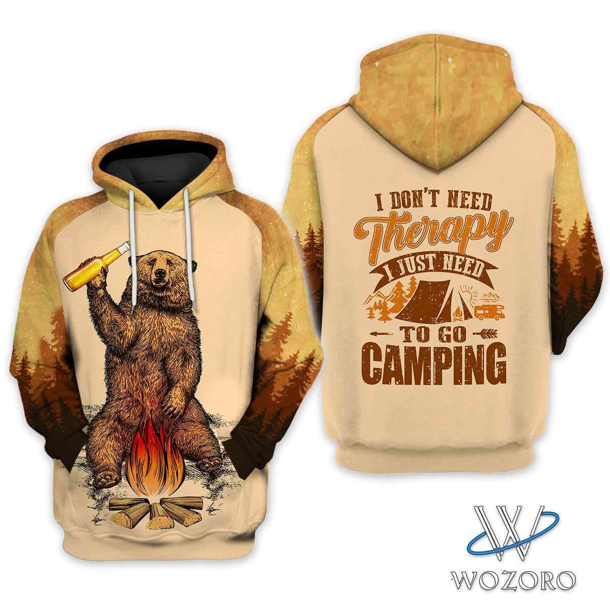 I Don’t Need Therapy Camping 3D Hoodie