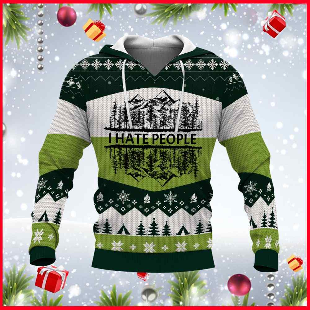 I Hate People Mountain Camping 3D Hoodie