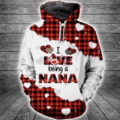 I Love Being A Nana Leopard Red Buffalo 3D Hoodie
