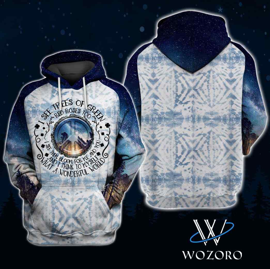 I See Trees Of Green Red Roses Too Camping 3D Hoodie