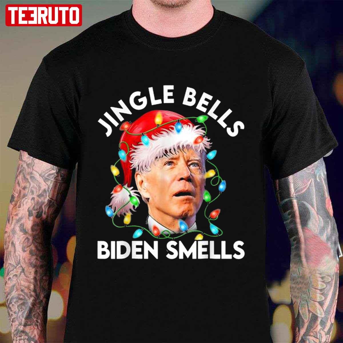 Jingle Bell Biden Smells Anti Republican Christmas 2021 Unisex T-Shirt