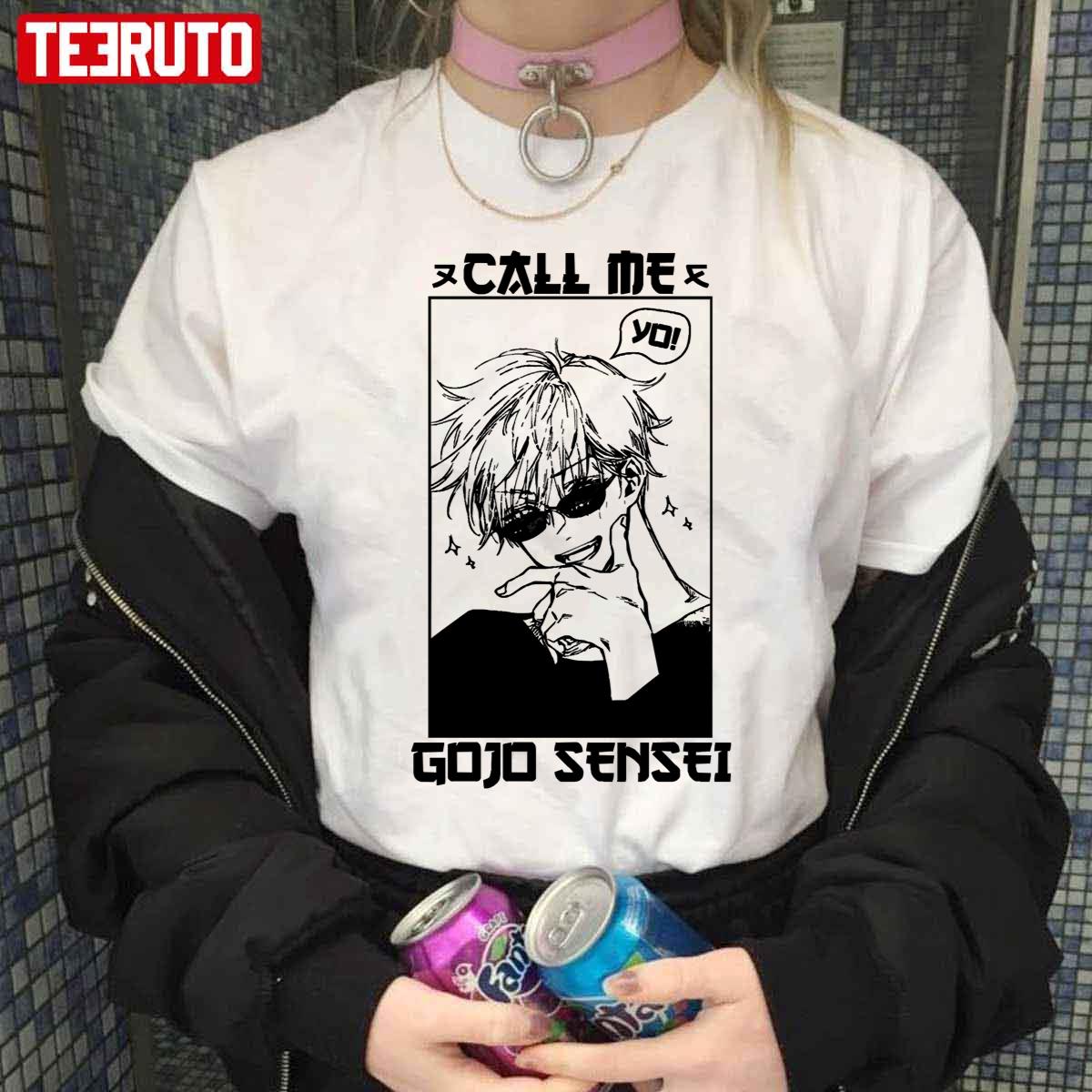 Jujutsu Kaisen Storu Gojo Yo Call Me Sensei Anime Unisex T-Shirt