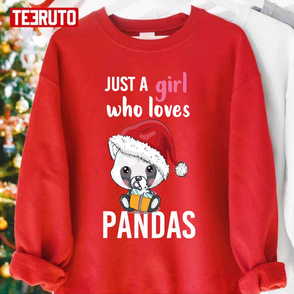 Just A Girl Who Loves Pandas Christmas Unisex Sweatshirt