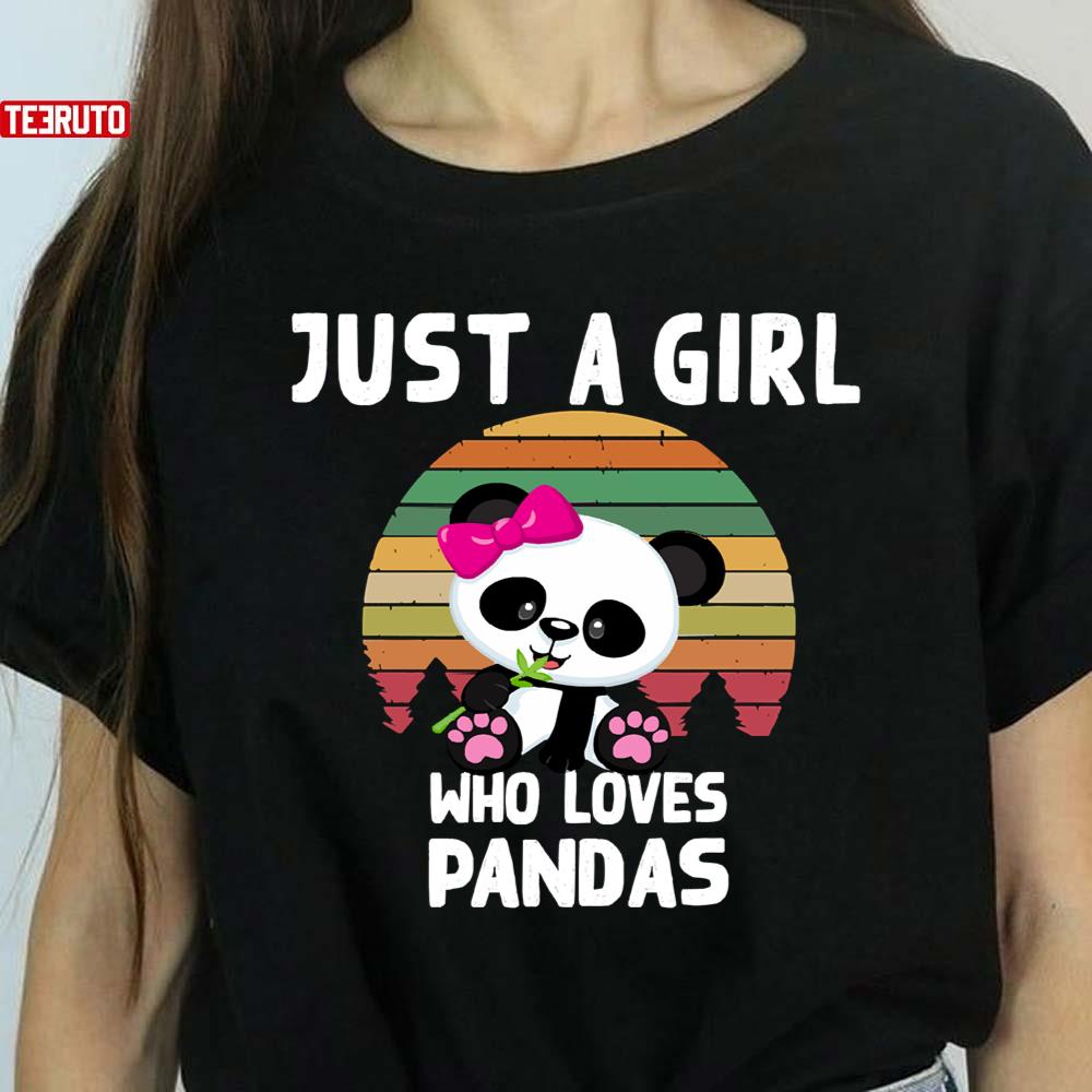 Just A Girl Who Loves Pandas Vintage Unisex T-Shirt