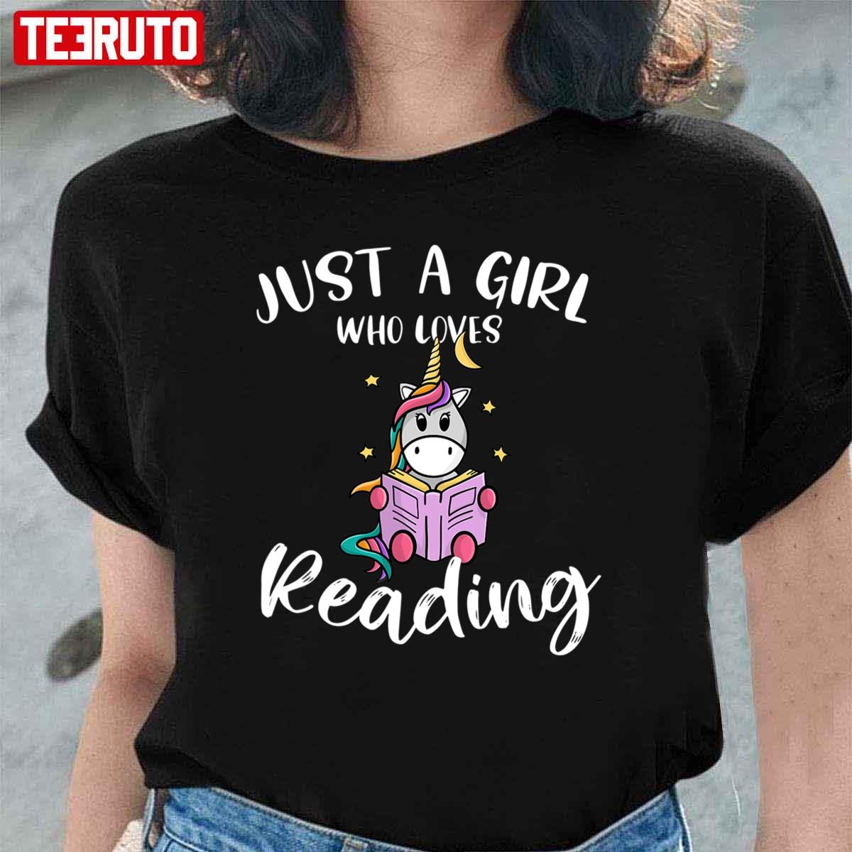 Just A Girl Who Loves Reading Funny Unicorn And Book Unisex Sweatshirt