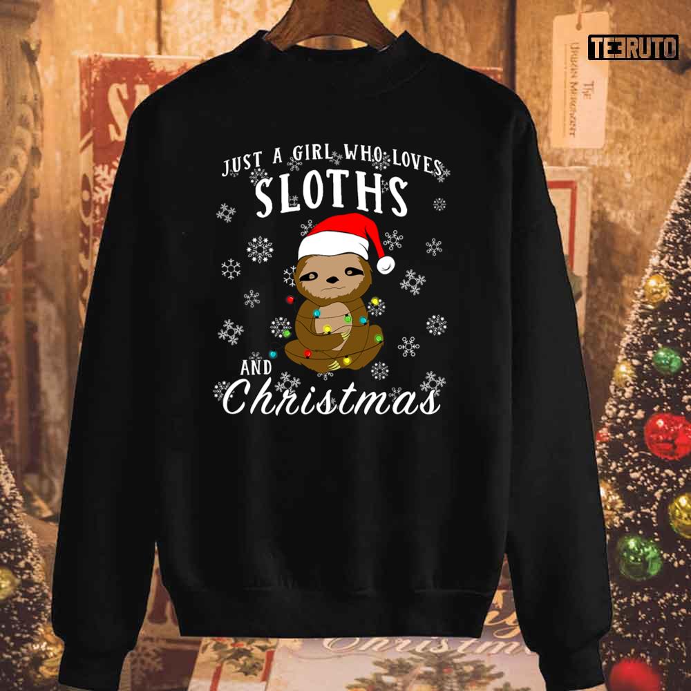 Just A Girl Who Loves Sloths & Christmas Unisex Sweatshirt