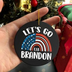 Let’s Go Brandon Vintage Rainbow Christmas Ceramic Ornament