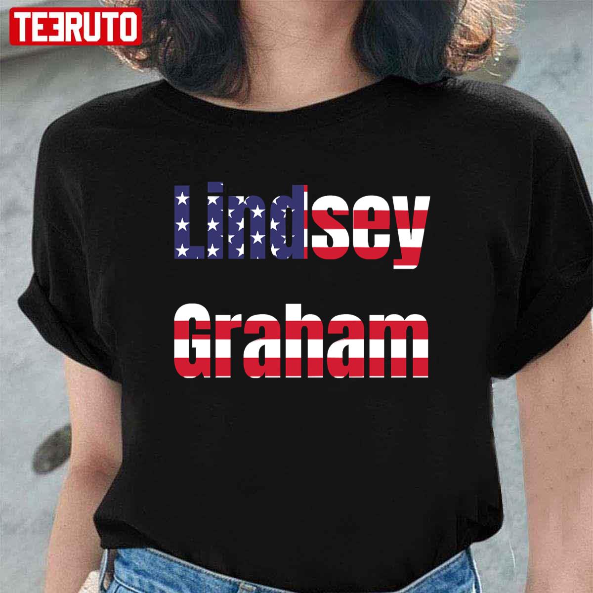 Lindsey Graham USA Flag Unisex T-Shirt