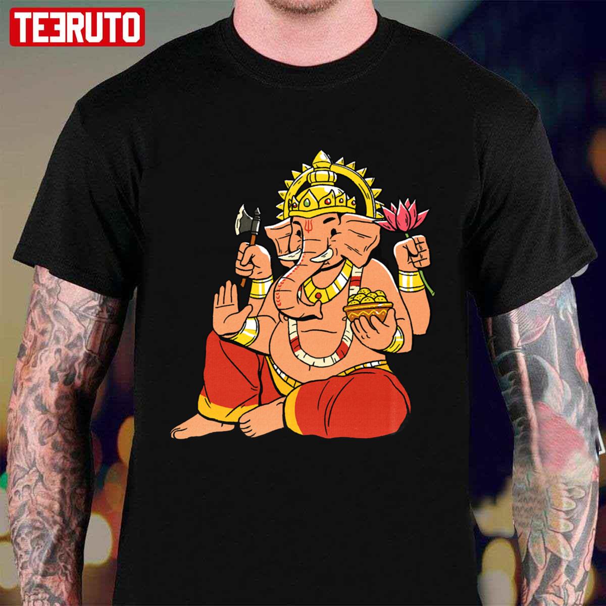 Lord Ganesha Happy Diwali Festival Of Lights Hindu Indian Unisex T-Shirt