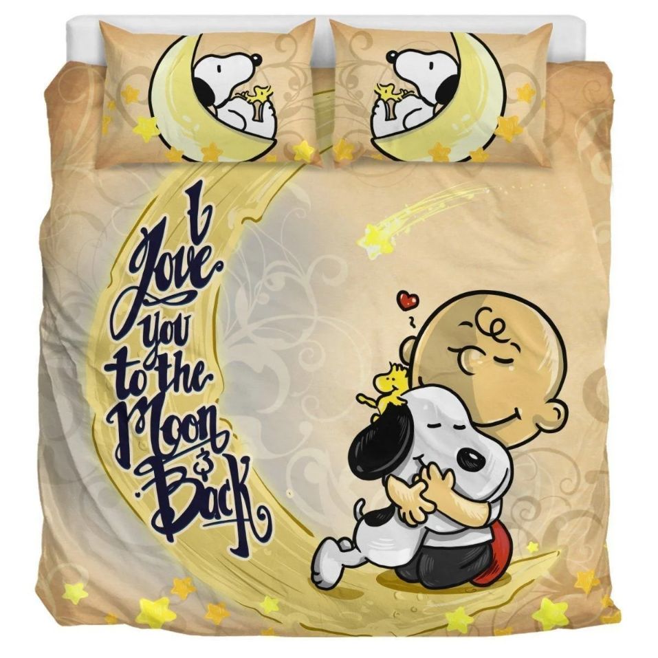 Love Snoopy To The Moon And Back Bedding Set