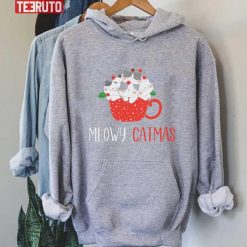 Meowy Catmas Funny Cat Christmas Unisex T-Shirt Hoodie