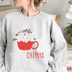 Meowy Catmas Funny Cat Christmas Unisex T-Shirt Sweatshirt
