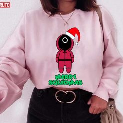 Merry Squidmas Squid Game Pink Soldier Christmas Unisex Sweatshirt