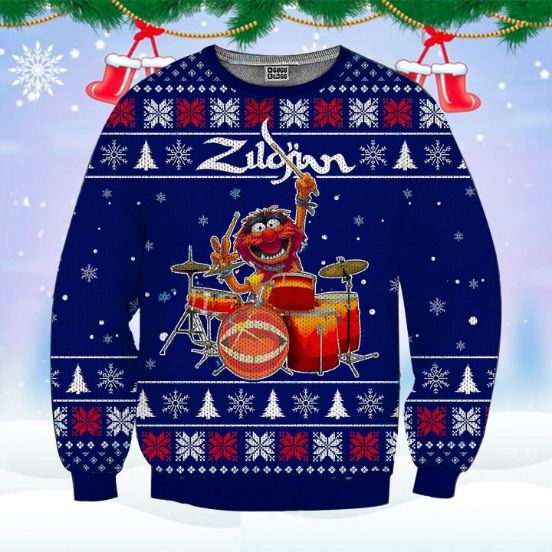 Muppet Zildjian Ugly Christmas Wool Knitted Sweater