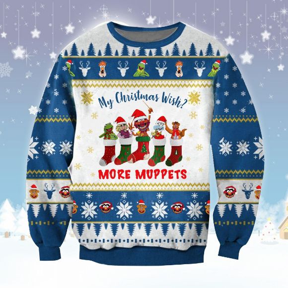 My Christmas Wish More Puppets Wool Knitted Sweater