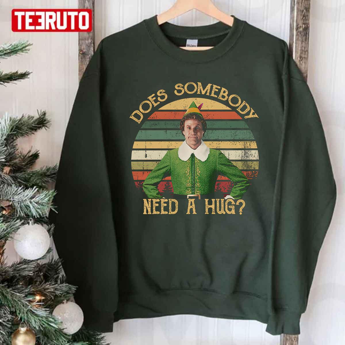 Need A Hug Vintage Buddy Elf Christmas Unisex Sweatshirt