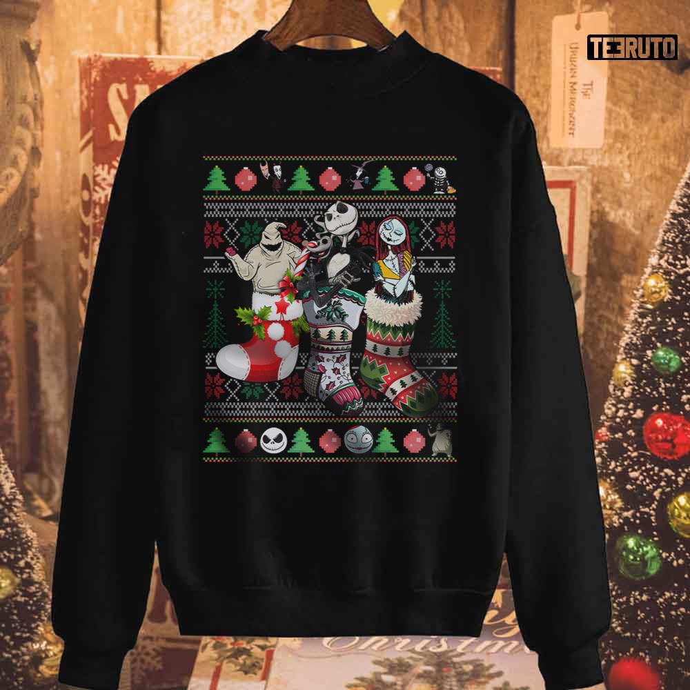 Nightmare Before Christmas Ugly Christmas Jack Sally Oogie Unisex Sweatshirt