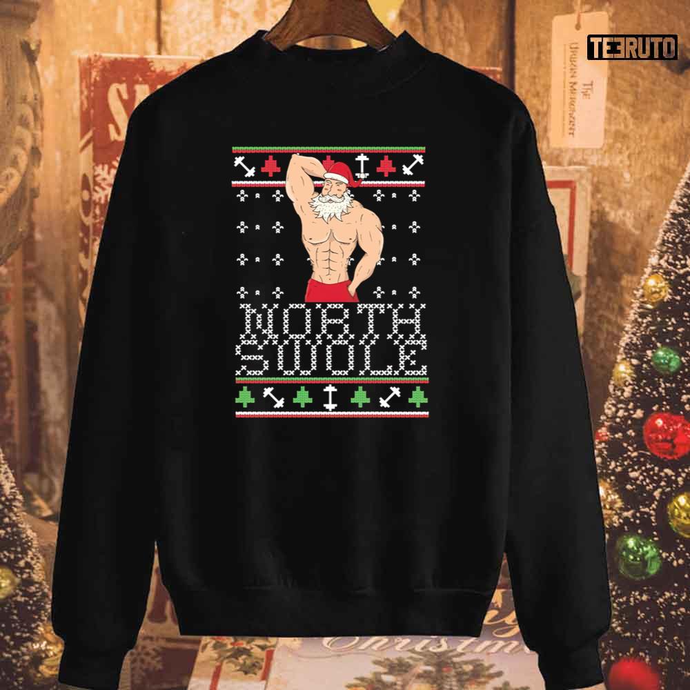 North Swole Ugly Santa Christmas Unisex Sweatshirt