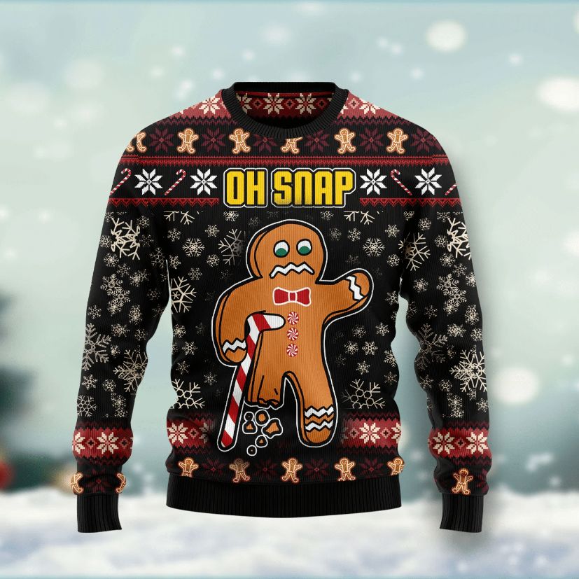 Oh Snap Gingerbread Funny All Over Printed Sweater