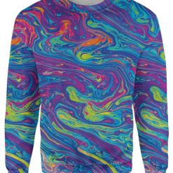 Oil Spill All Over Printed Sweater