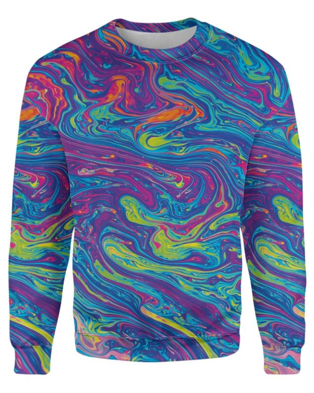 Oil Spill All Over Printed Sweater - Teeruto