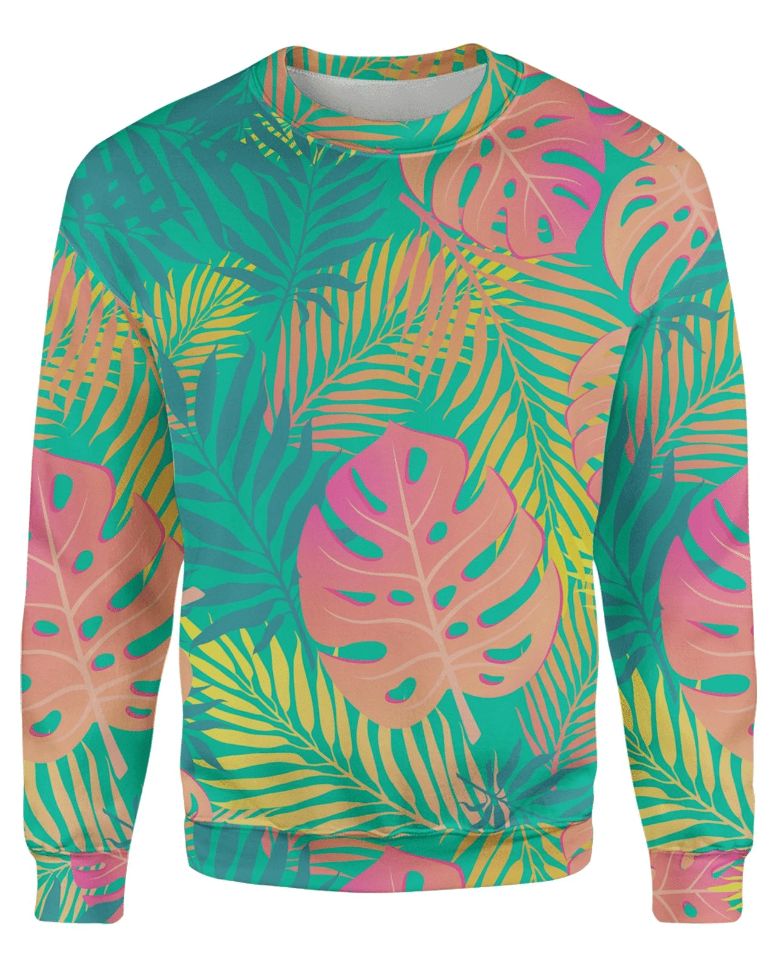 Pastel Tropical All Over Printed Sweater - Teeruto