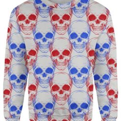 Patriotic Skulls All Over Printed Sweater