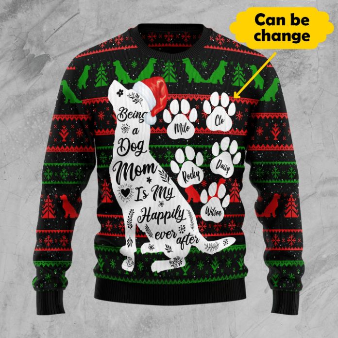 Personalize Being A Dog Mom All Over Printed Sweater