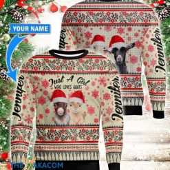 Personalized Christmas Day’s Goats All Over Printed Sweater