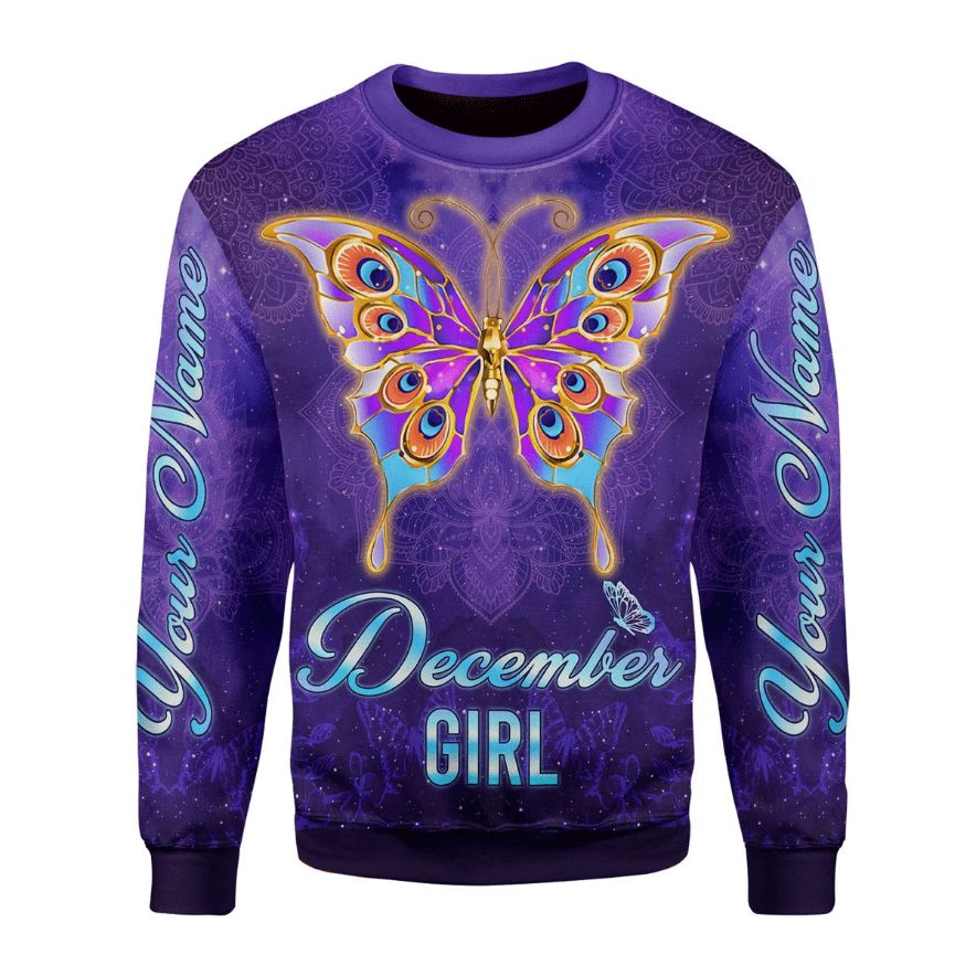 Personalized December Girl She Whispered Back I Am The Storm All Over Printed Sweater