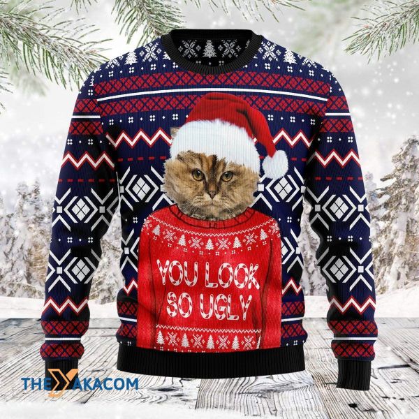 Customize Merry Xmas You Are So Ugly Cat 3D Sweater