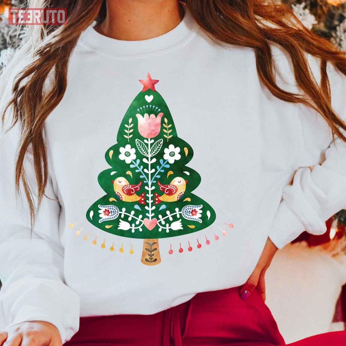 Pine Christmas Tree Scandinavian Norwegian Unisex Sweatshirt