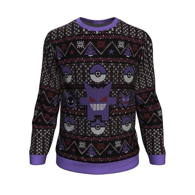 Pokemon Ghosts Gengar Ghastly Haunter All Over Printed Sweater