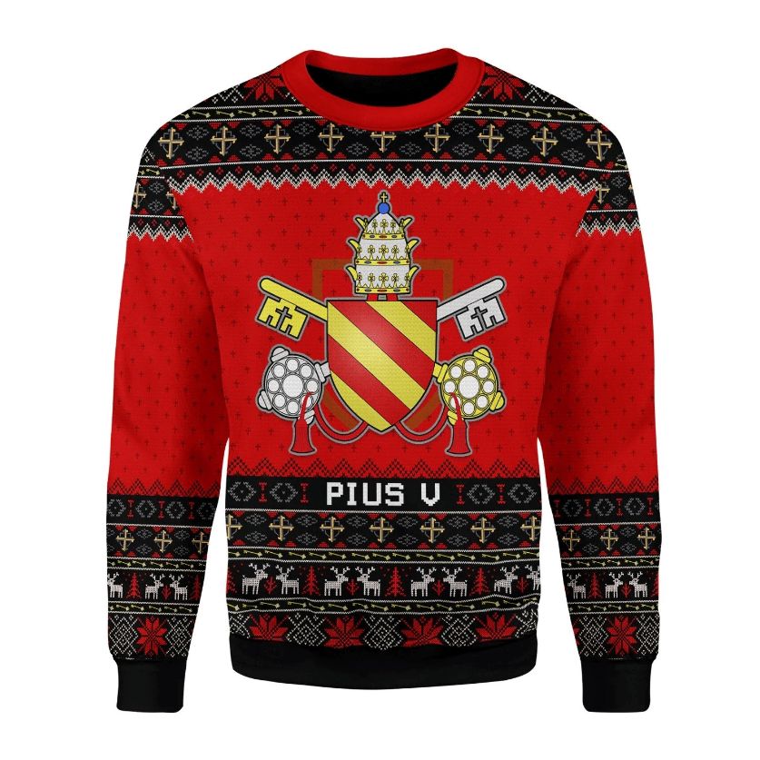 Pope Pius V Christmas 3D Sweater