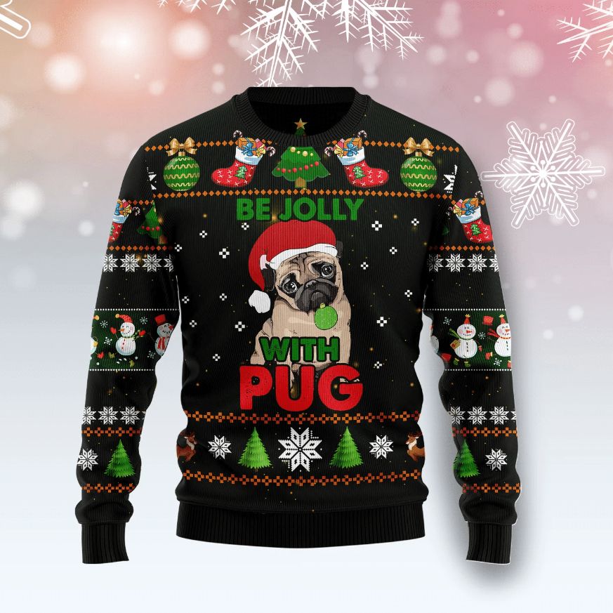 Pug Be Jolly 3D Sweater