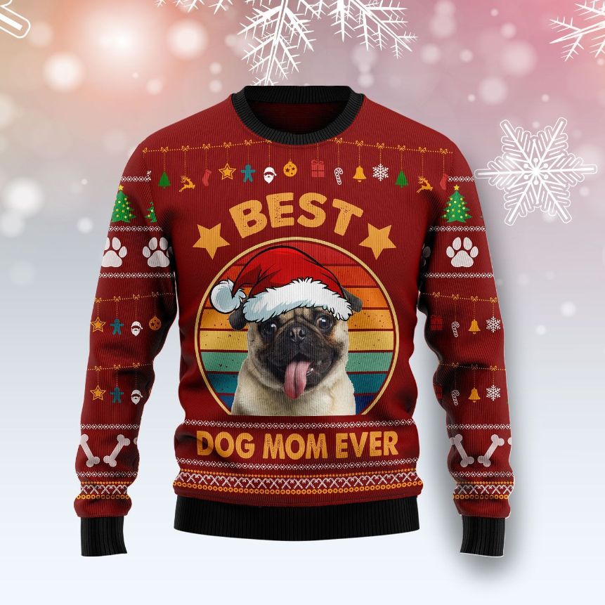 Pug Best Dog Mom Ever 3D Sweater