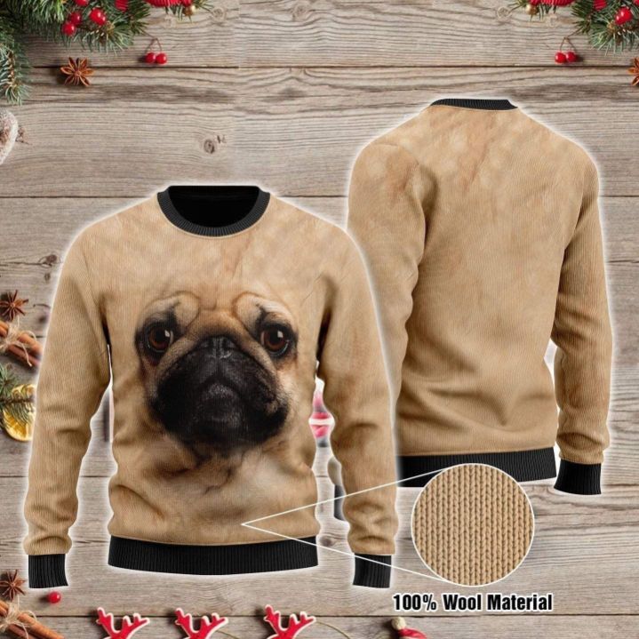 Pug Face 3D Sweater