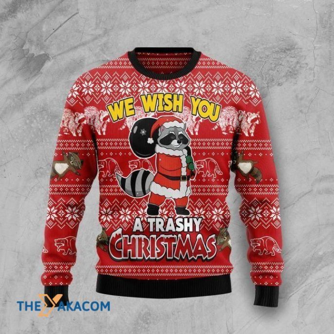 Raccoon We Wish You A Trashy Christmas 3D Sweater