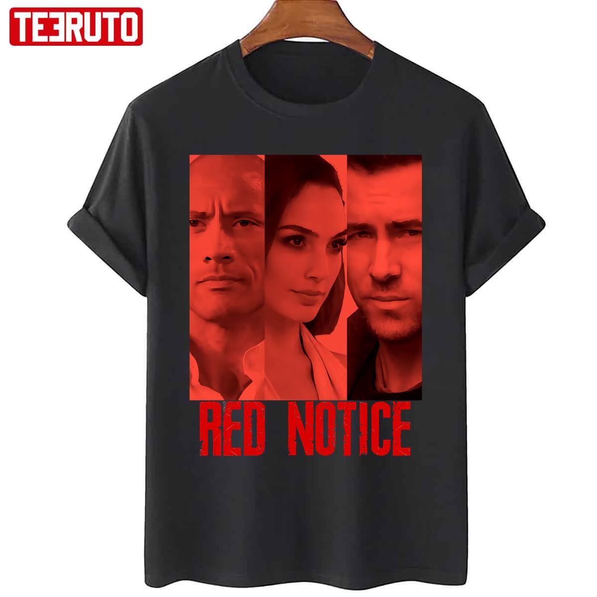 Red Notice The Rock Gal Gadot Ryan Reynolds Unisex T-Shirt