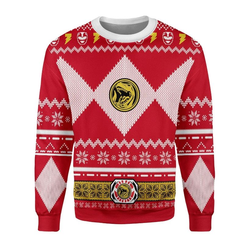 Red Power Ranger 3D Sweater