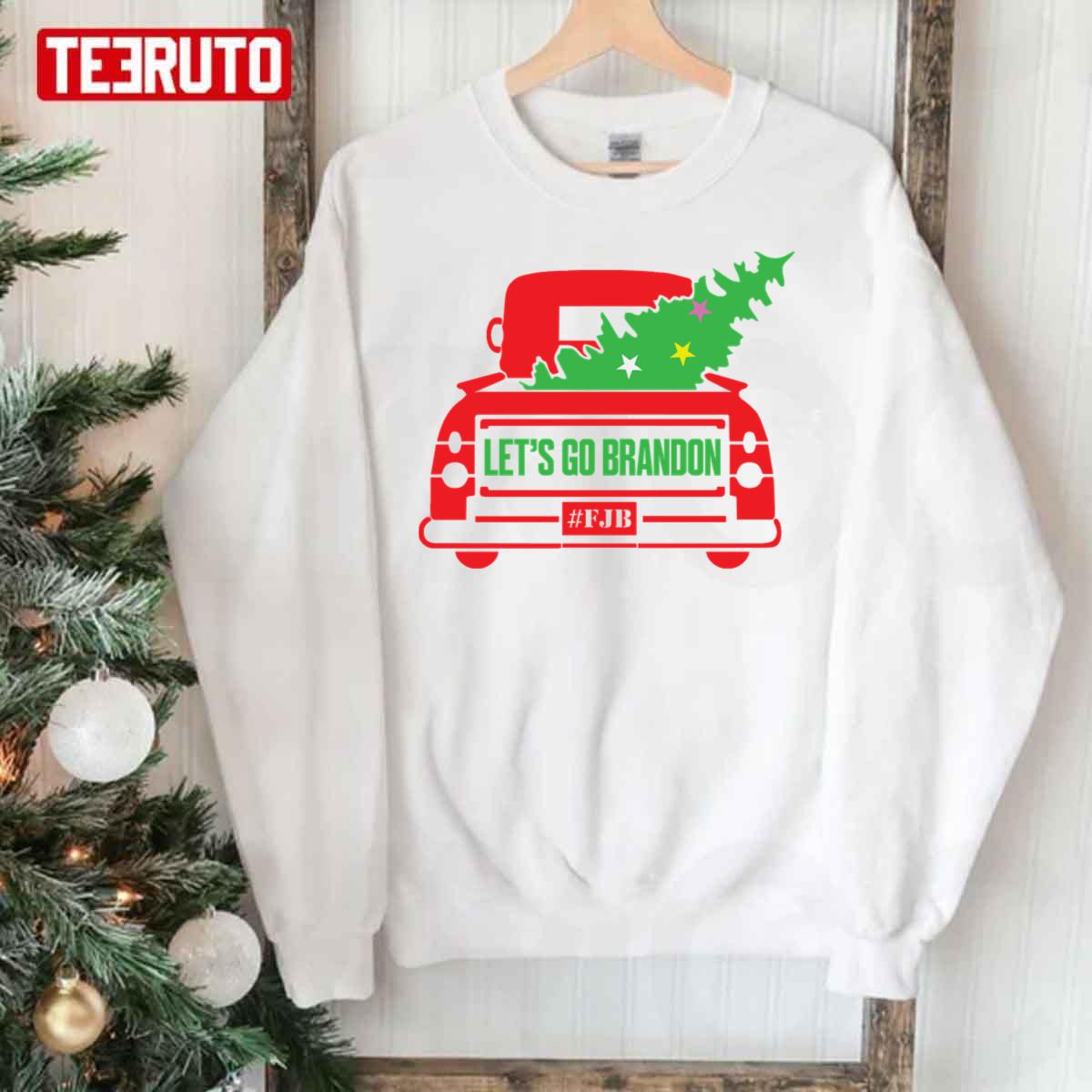 Red Truck Christmas Tree Let’s Go Brandon FJB Unisex Sweatshirt