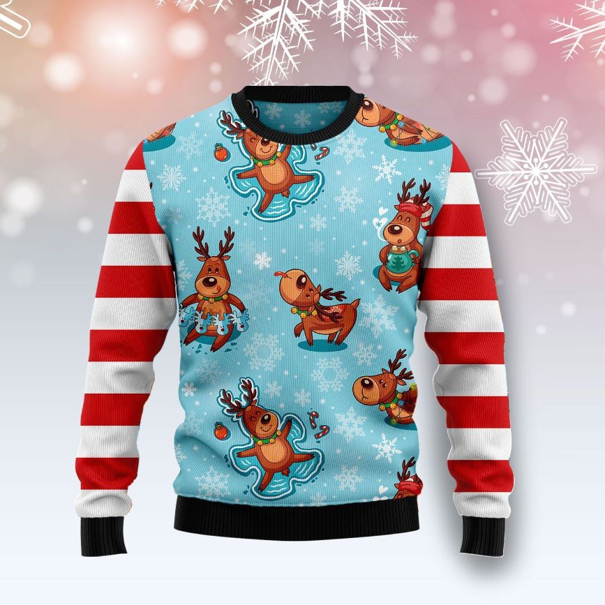 Reindeer Cute All Over Printed Sweater
