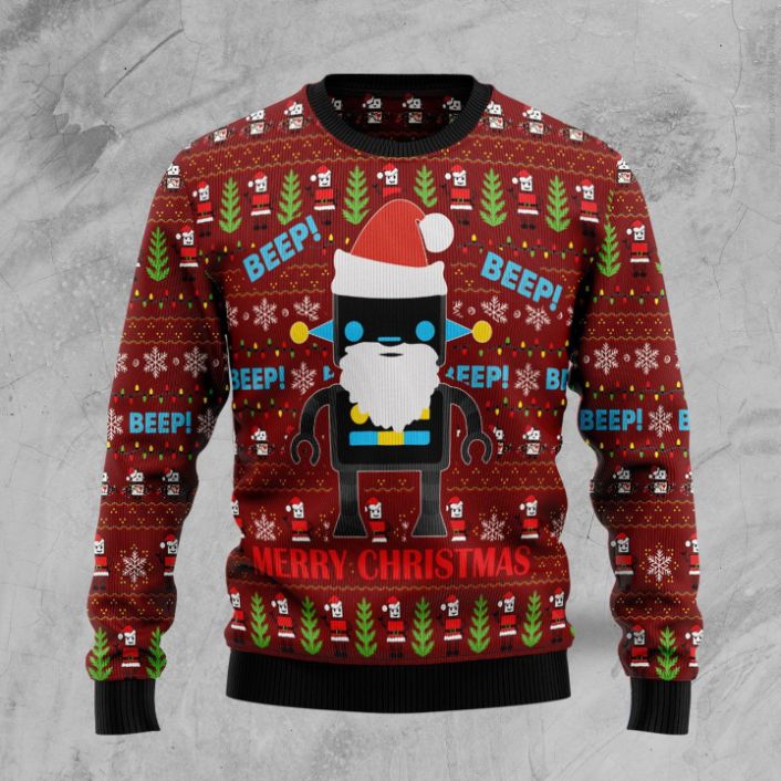 Robot Santa All Over Printed Sweater